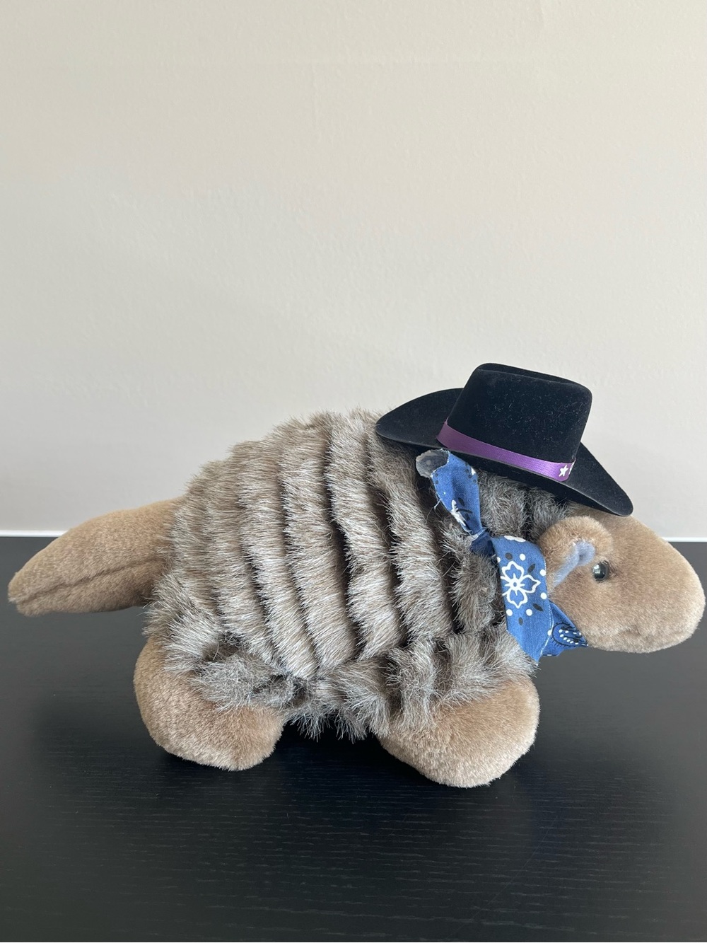 Yippie Yi Yay Texas Armadillo Stuffed Animal Plush Cowboy Hat Blue Bandana 12in - Picture 5 of 13
